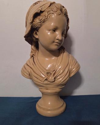 Scultura Busto Ragazza Contadina  Vintage 