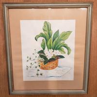 Disegno china/acquerello vaso fiori 37x41