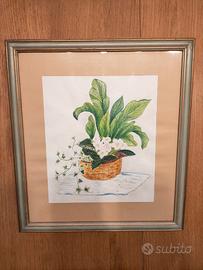 Disegno china/acquerello vaso fiori 37x41