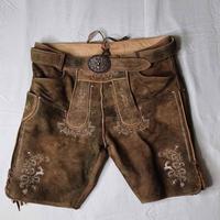 Pantalone tirolese Lederhosen vera pelle taglia 56