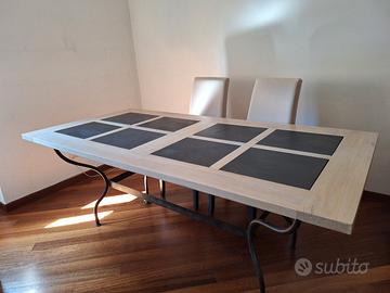 tavolo rovere masello e lavagna  200 cm x 100 