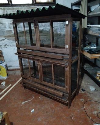 gabbia per quaglie ovaiole a due piani