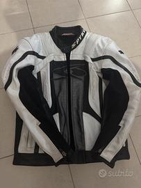 Giacca in pelle moto spike