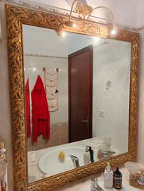 Specchio con cornice legno