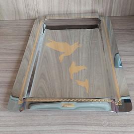 vassoio acciaio inox 18/10 al nikel-cromo con Oro