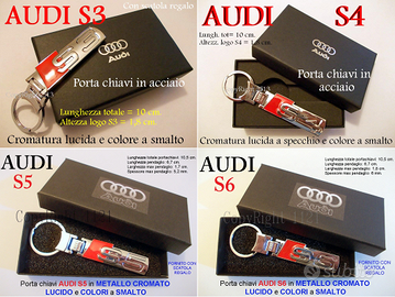 PORTA CHIAVI AUDI S3 S4 S5 S6 metallo chiave NUOVO