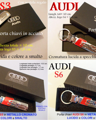 PORTA CHIAVI AUDI S3 S4 S5 S6 metallo chiave NUOVO
