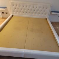 letto matrimoniale capitone' in pelle