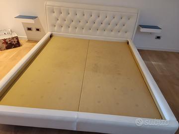 letto matrimoniale capitone' in pelle