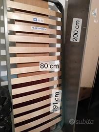 Rete letto singolo ortopedica doghe legno 80x190
