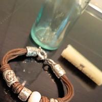 bracciale uomo argento e caucciù Portonovo 