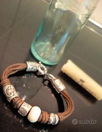 bracciale uomo argento e caucciù Portonovo 