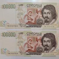 Coppia Banconote Consecutive FDS CARAVAGGIO 