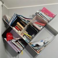 Libreria e tavolino in acciaio