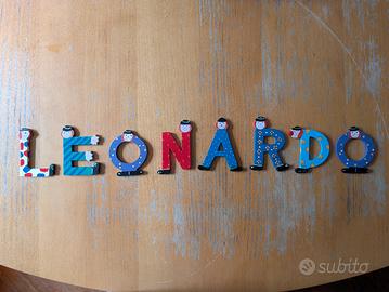Lettere di legno nome Leonardo
