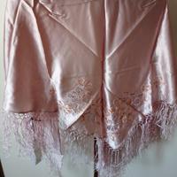 stola nuova rosa antico ricamata in seta marca Arg