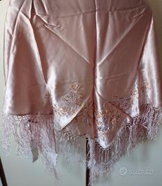 stola nuova rosa antico ricamata in seta marca Arg