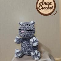gatto amigurumi 10 cm in ciniglia | Peluche 