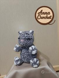 gatto amigurumi 10 cm in ciniglia | Peluche 