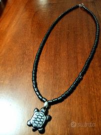 COLLANA IN PERLINE DI TARTARUGA DI EMATITE 