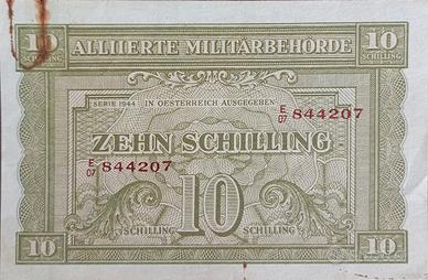 Rara banconota 10 Shilling - Military Occupation