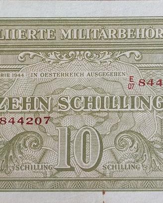 Rara banconota 10 Shilling - Military Occupation