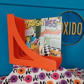 porta vinili vintage in plastica 