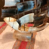 BARCA BARCA VELIERO IN OSSO CORNO" Anni 60