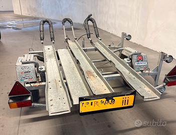Carrello rimorchio moto ELLEBI 3 posti salvaspazio