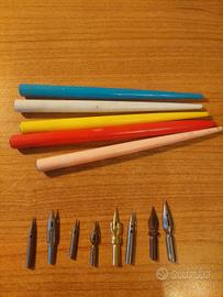 Lotto calligrafia pennini 1960