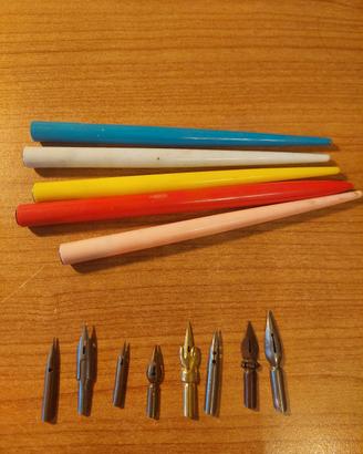 Lotto calligrafia pennini 1960