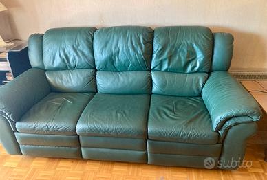 Divano 3 posti in pelle Nicoletti con alza gambe