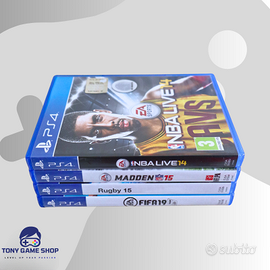 Lotto 4 Giochi PS4 FIFA 19 + NBA Live 14 + Madden