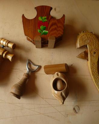 Utensili cucina rustici in legno vintage