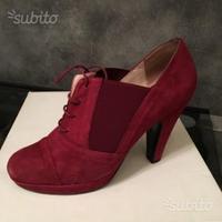 Tronchetti in camoscio rosso bordeaux