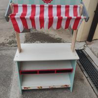 Bancarella negozio o teatro in legno per bambini