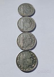 4 monete 20 centesimi "Impero" 1940/41/42/43