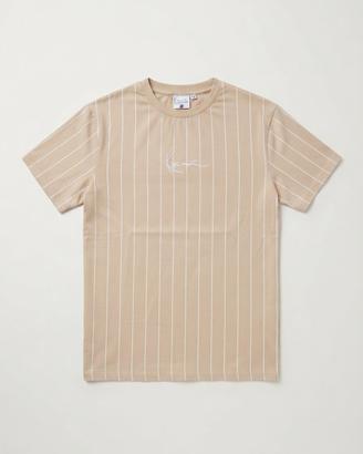 Maglia Karl Kani XS Beige a Strisce Bianche Nuova