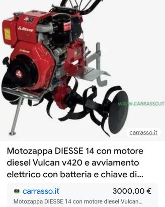 motozappa 10,5 H.P. Diesel