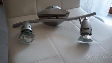 Lampadario cromato 2 faretti 