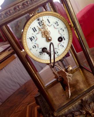 Orologio e candelabri set garniture da caminetto