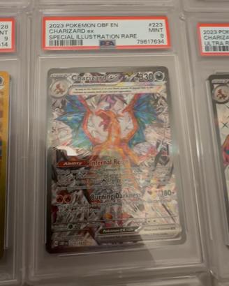 Trio Charizard Ossidiana Infuocata psa 9 en
