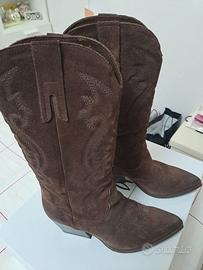 🤠 Stivali Texani / Camperos in Camoscio Marrone