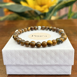 Bracciale uomo pietre naturali occhio di tigre 6mm