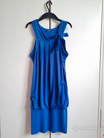 Abito corto drappeggiato blu 