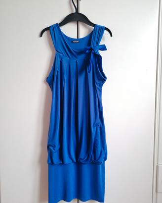 Abito corto drappeggiato blu 