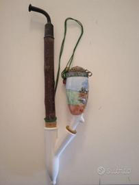 antica pipa in ceramica olandese vintage
