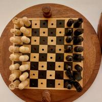 gioco scacchi portatile in legno