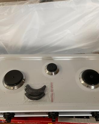 Fornello Smaltato con 3 Fuochi e Coperchio a Gas