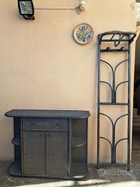 Set Ingresso Vintage Anni '60 in vimini